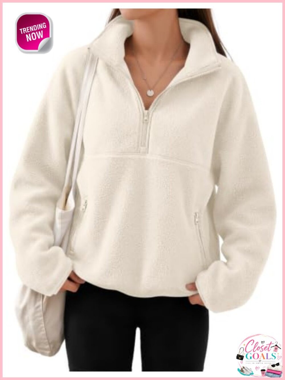 Sherpa Fleece Quarter Zip Pullover Sweatshirt Fuzzy Warm Winter Jacket